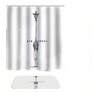 

Cartoon Animals Shower Curtain Waterproof Bath Curtains for Bathroom Bathtub Bathing Cover Extra Large Wide 12pcs Hooks