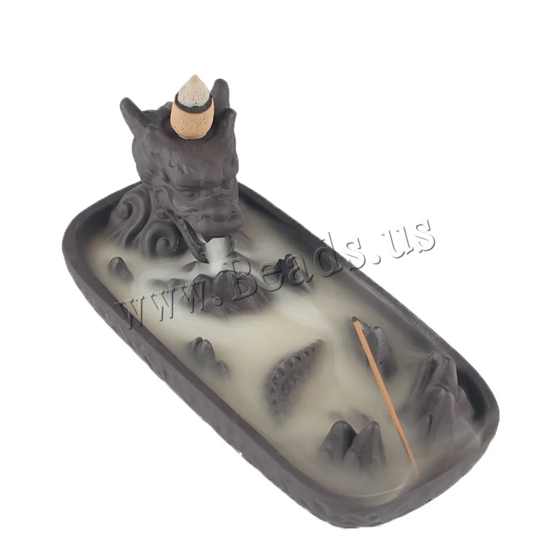 Ceramic Backflow Incense Burner Chinese Dragon Smoke Waterfall Stick Incense Holder Smell Aromatic Use In Home Office Teahouse