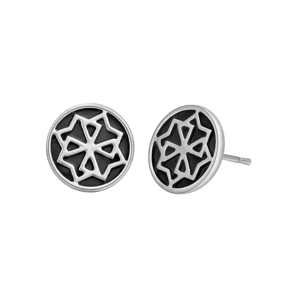 

Lada-Virgin Alatyr Vintage Earrings For Men Jewelry Accessories Valkyrie Valkyr Earring Molvinets Svitovit Black Earrings