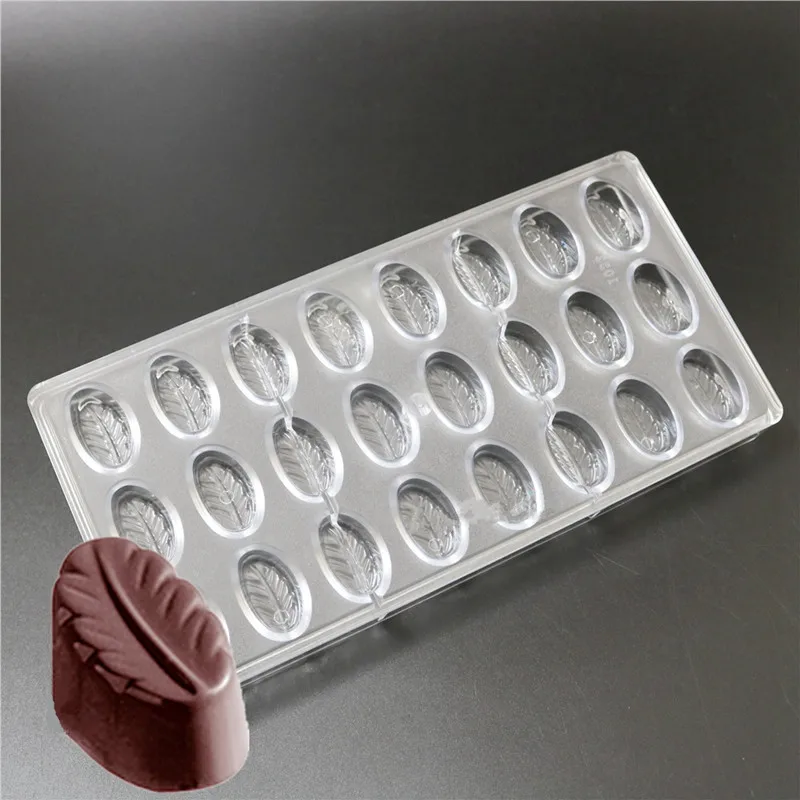 

24 cavities small leaves shaped Hard Polycarbonate Chocolate Mould PC Candy Pasta Tool Injection PC Cake Mold
