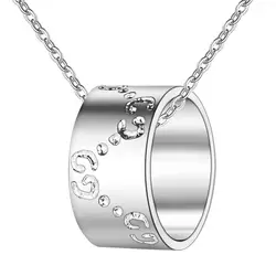 Круглый посеребренный Ожерелья Подвески с высококачественной серебряной цепочкой для женщин и мужчин подарок на день рождения WN-240