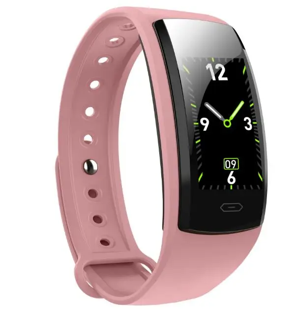 Pink Diggro QS90 плюс крови Давление смарт-браслет монитор сердечного ритма Цвет сенсорный IP67 Фитнес трекер Smartband для IOS и Andriod - Цвет: Pink