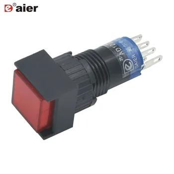 

40PCS A12-11ZF-N square 12mm on-on push button switch with lamp 24v