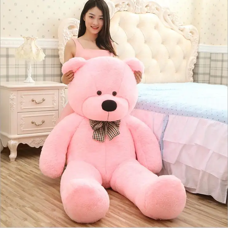 Горячая Распродажа Большой размер гигантский медведь плюшевый медведь мягкие игрушки животные высокое качество цена мягкие игрушки для девочек игрушки для детей подарок - Цвет: Розовый