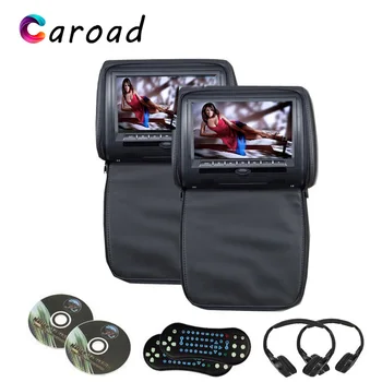 

Caroad 2PCS 9 Inch Car Headrest Monitor MP5 DVD Player With Zipper Cover TFT LCD Screen Support IR/FM/USB/SD/Speaker/Game