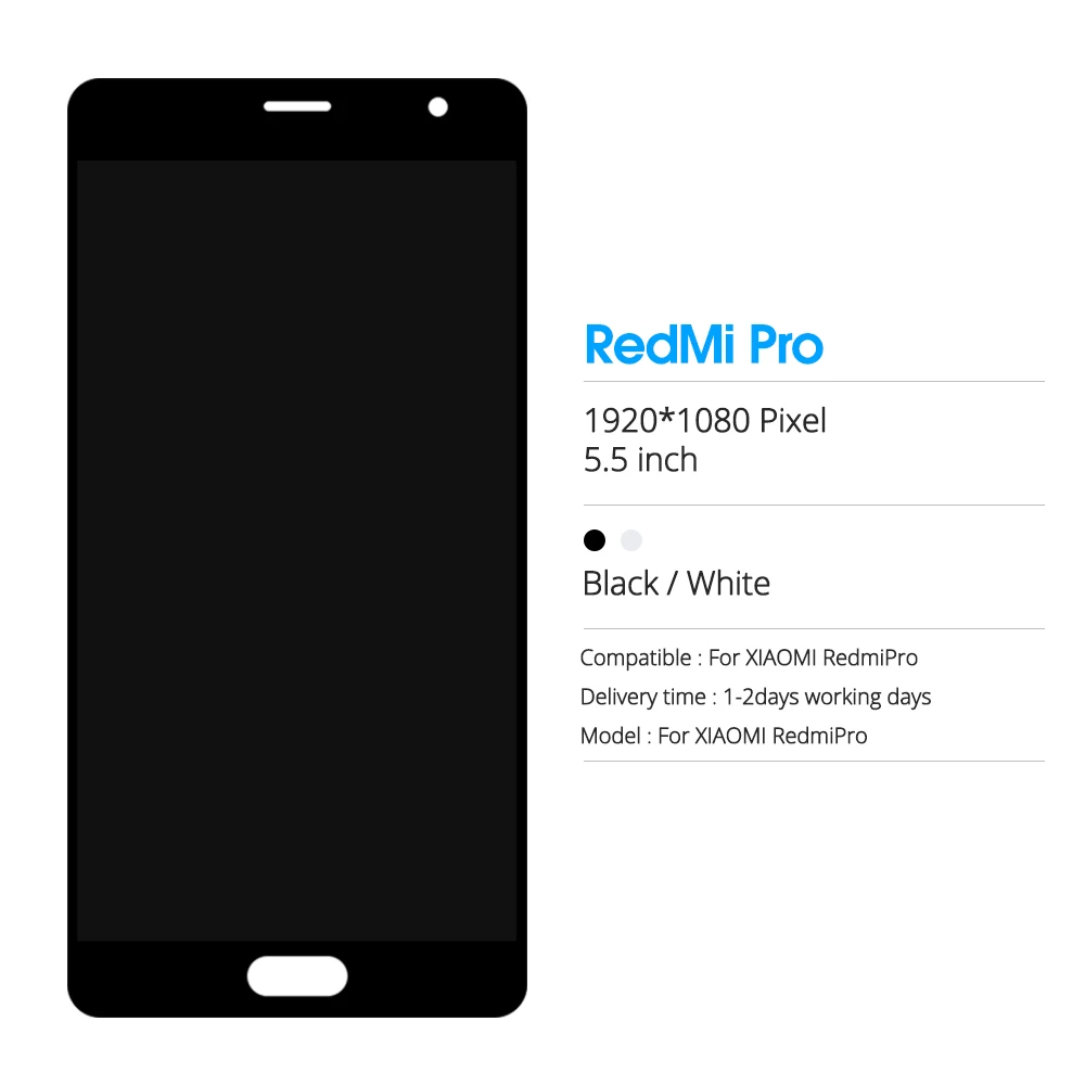 5,5 ''дюймовый ЖК-дисплей для Xiaomi Redmi Pro дисплей с сенсорным экраном дигитайзер с рамкой Замена для Xiaomi Redmi Pro дисплей