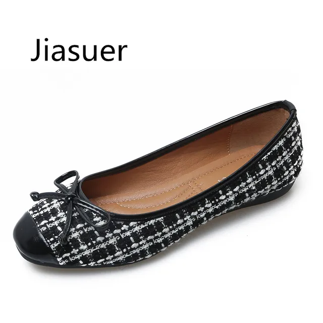 Jiasuer Fashion Shoes Woman Ballet Flats Plaid Cloth Shoe Bowknot Comfortable Round Toe Casual Shoes Slip Jiasuer Fashion Shoes Woman Ballet Flats Plaid Cloth Shoe Bowknot Comfortable Round Toe Casual Shoes Slip