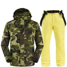 Лыжный костюм мужские комплекты для сноубординга лыжные куртки и штаны очень теплая ветрозащитная Водонепроницаемая зимняя одежда для улицы Pri
