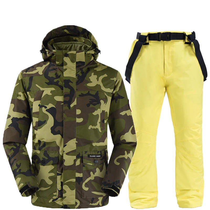 

Skiing suit Men Snowboarding sets ski Jackets and Pants Very Warm Windproof Waterproof Snow outdoor Winter Clothes Pri