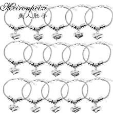 Свадебный подарок для мамы, папы, невесты, жениха, браслет, лучший друг, сестра, сердце, стразы, браслеты с подвесками, сердце, змеиная цепочка, браслет