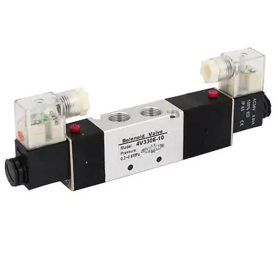 

36VAC 3 Position 5 Way Double Head Pneumatic Solenoid Air Valve 4V330E-10