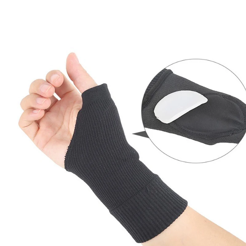 

Unisex black Palm Wrist Protector Hand Support Gloves Sprain Arthritis Bracer Belt Basketball Sports Arm Sleeve Bandage Gloves
