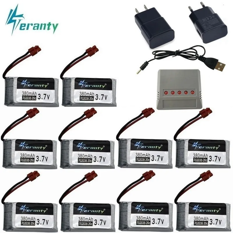 Original Lipo Battery For SYMA X5A-1 X15 X15C X15W for RC Helicopter Spare Parts 3.7V 380mah Drone battery 702035 10pcs/sets | Игрушки и