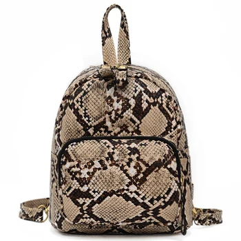 

Casual Shoulder Bag Female New Wild Fashion Crocodile Pattern Contrast Color Student Backpack