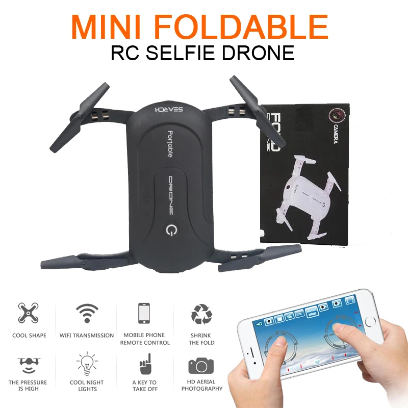 EBOYU TM 33005SW Foldable RC Selfie Drone with Wifi FPV 0 3MP Wide Angle HD Camera