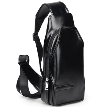

2018 New Casual Messenger Bag Men Chest Pack Single Shoulder Strap Back Bags Leather Travel Crossbody Bags Vintage Chest Bag