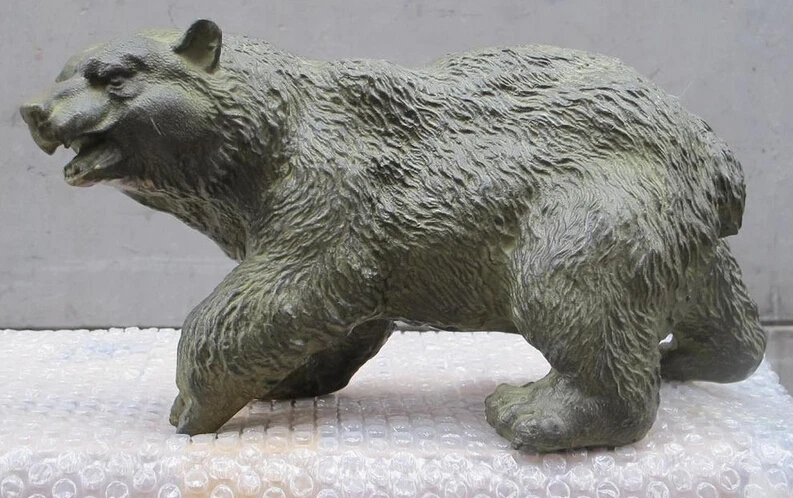 

JP S1151 14" Aesthetic Art artistic sculpture Bronze Wild Animals Long hair Bear Statue