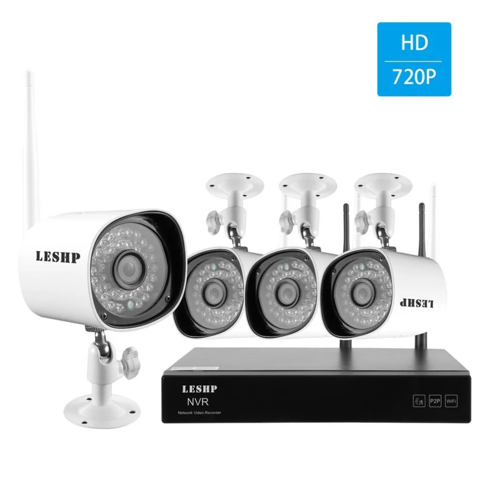 

4CH 1080P Wireless NVR With 1.0MP Outdoor Waterproof Wifi Security Camera System Night Vision Surveillance Kit
