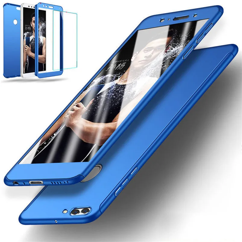 Blue Роскошные 360 Полный принципиально для huawei Y5 Y6 Pro Y7 Prime Y9 жесткий чехол из поликарбоната для Honor 8A 8C 8S 8X8 9 10 Lite Play чехол - Цвет: Blue