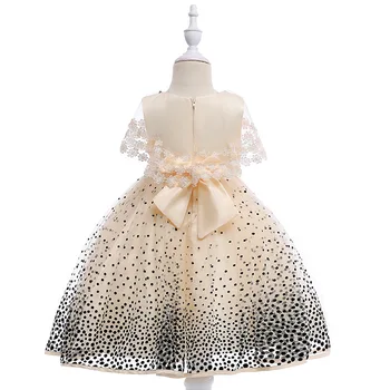 

MERI AMMI Baby Children Girl Dressing Birthday Christmas Dress Big Bow Party Wedding Fancy Lace Dress For 2-11 Year
