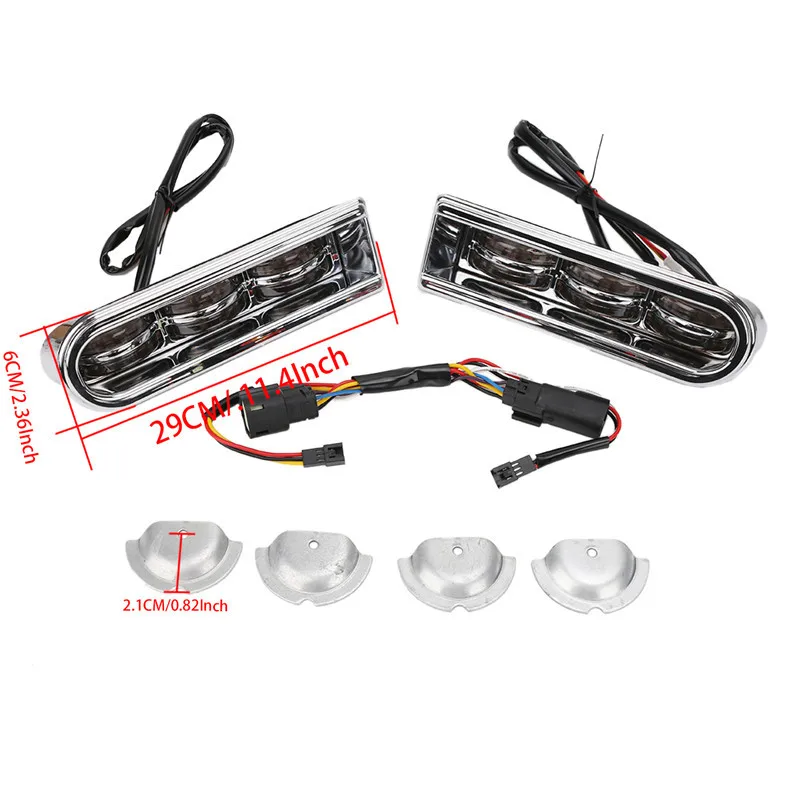 Chrome LED Light Accent Saddlebag Filler Inserts Support 1 (2)