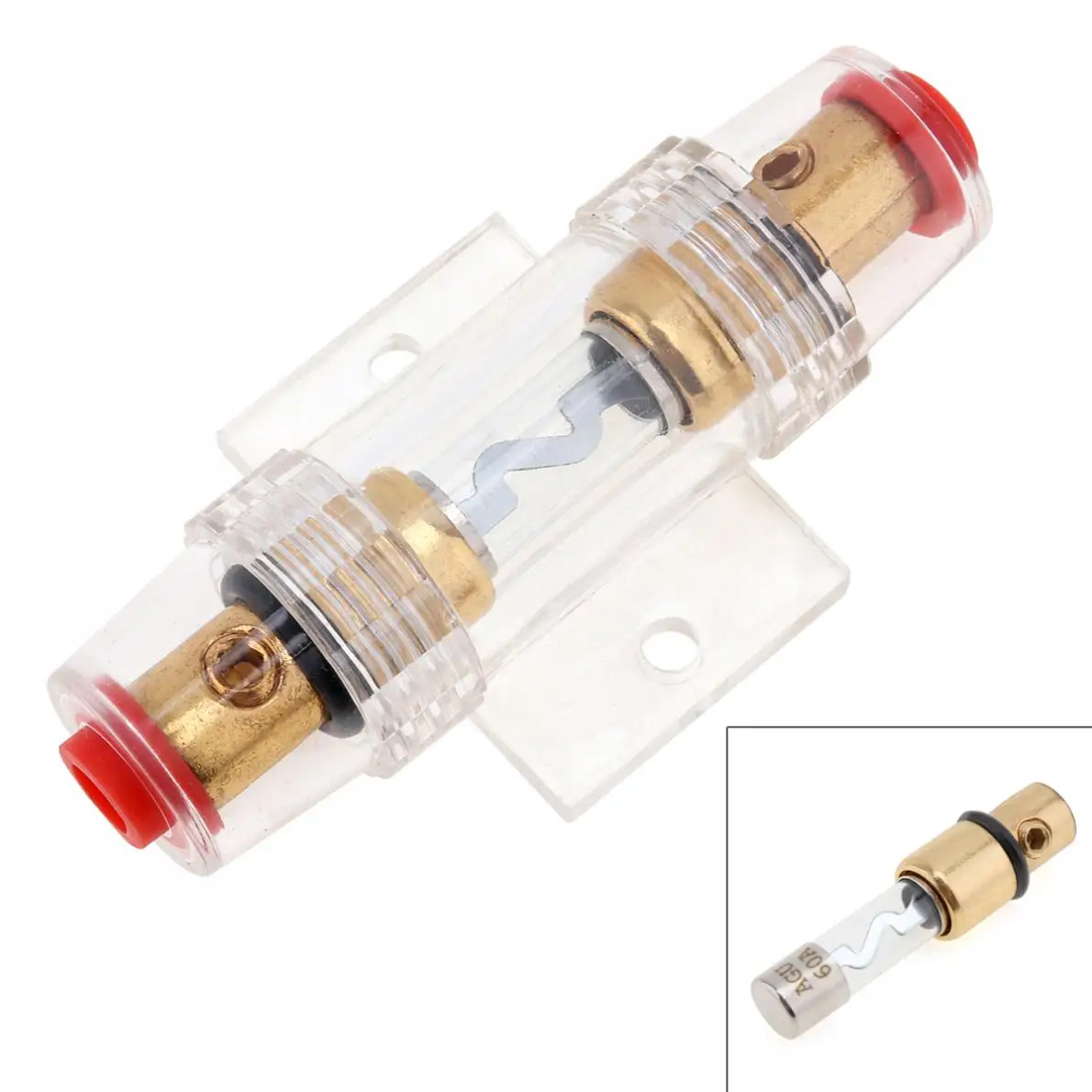 

DC 12V Universal Car Audio Refit Fuse Holder 8 Gauge 60A Car Stereo Audio Circuit Breaker Inline Fuse