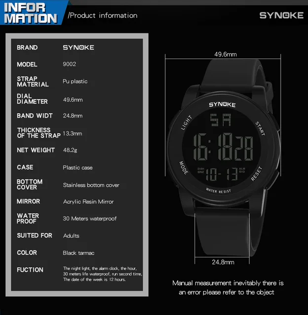 SYNOKE mężczyźni oglądać Sport cyfrowy mężczyzna wojskowy zegarek luksusowe Fitness zegar Wateroroof es Relogio Masculino LED mężczyzna tanie tanio Cyfrowe Zegarki Na Rękę Inteligentny Gumy 10 43 Klamra 3Bar Odporny na wstrząsy Stoper Auto data Wyświetlacz tydzień SYNOKE mężczyźni oglądać Sport cyfrowy mężczyzna wojskowy zegarek luksusowe Fitness zegar Wateroroof es Relogio Masculino LED mężczyzna tanie tanio Cyfrowe Zegarki Na Rękę Inteligentny Gumy 10 43 Klamra 3Bar Odporny na wstrząsy Stoper Auto data Wyświetlacz tydzień