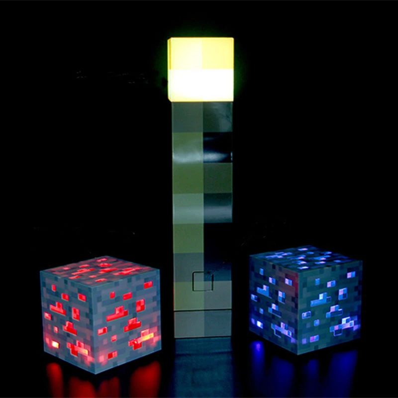 Original Minecraft Action Figure Torch Minecraft Hand Held Wall Mount Popular Redstone Ore Square Minecraft Light Model Toys Action Figures Aliexpress