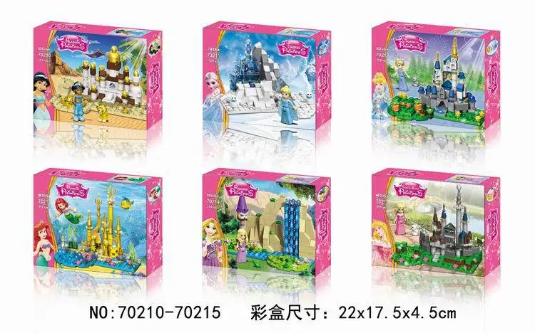 

Jazmin Elsa Bella Durmiente Rapunzel Cenicienta Princesa Sirena Castillo Brick Building Blocks Set Lepin Amigos Regalos Para