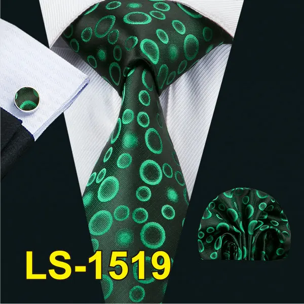 LS1519 LS-822, мужской галстук, черный, Пейсли, шелк, классический, Barry. Wang, галстук, Hanky, запонки, набор для мужчин, официальный, Свадебный, для вечеринки, для жениха - Цвет: LS1519