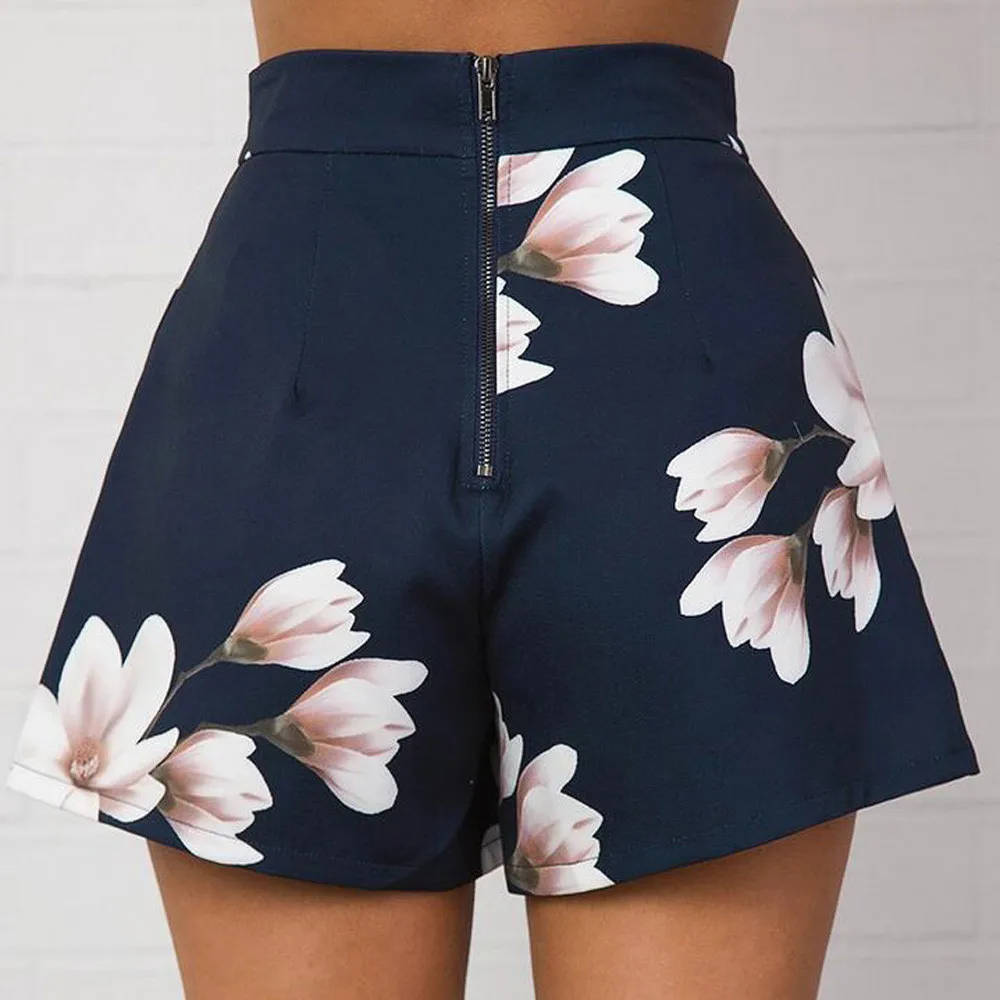 Summer Women Short Pants Causal Comfortable Daily High Waist  Print Fashion Wide Short Leg Pants Wholesale And Freeship F#J10 (1)