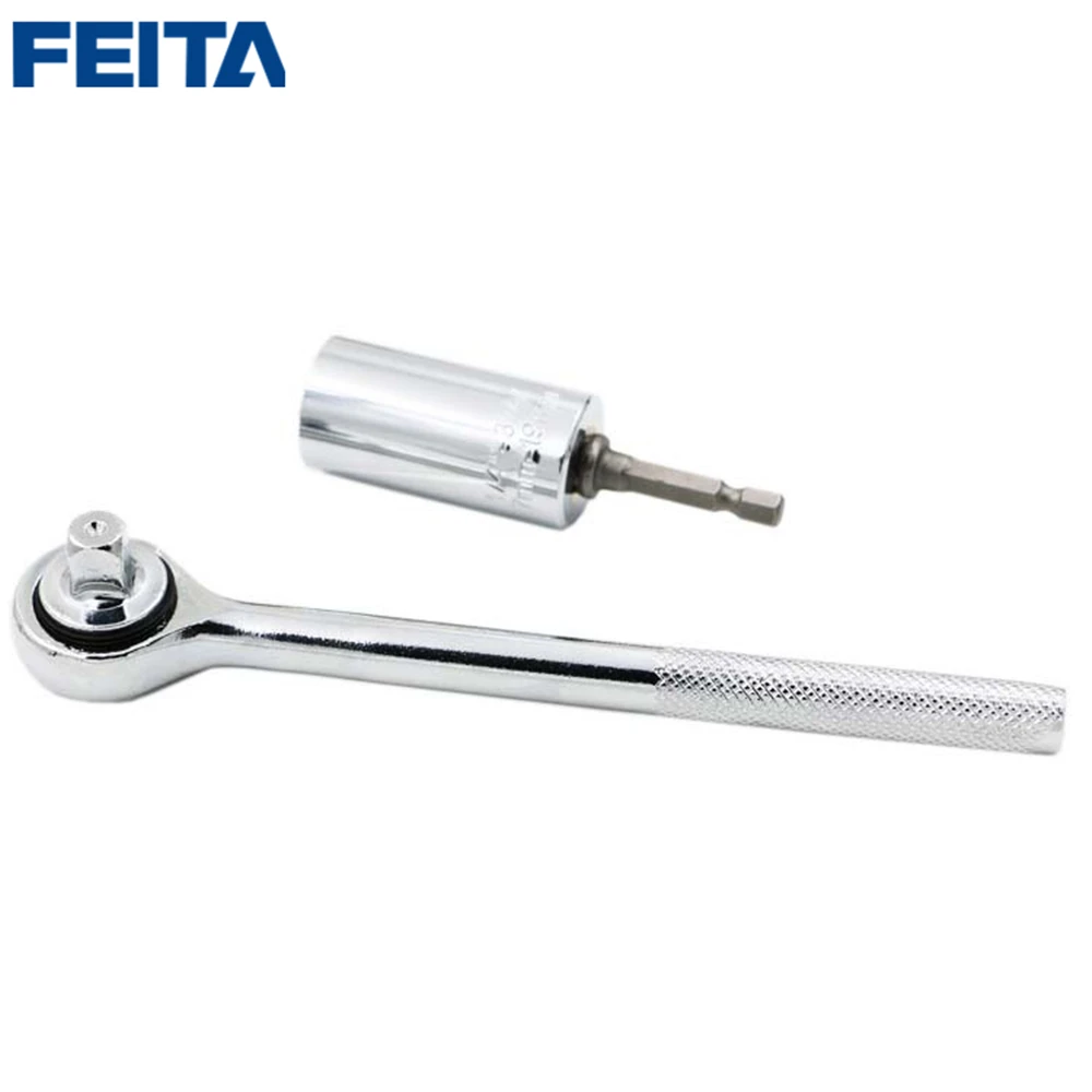 

FEITA Universal Torque Wrench Set Head Socket Sleeve 7-19mm Power Drill Ratchet Bushing Spanner Multi Hand Tools