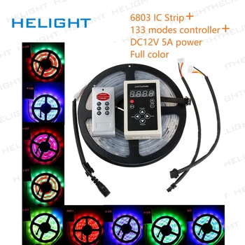 

6803 Strip IC Dream Color RGB LED Strip 5050 SMD 30LED/m IP67 Waterproof Chasing dream Magic Color LED Strip and RF controller