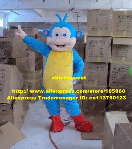 Lively Blue Boots Monkey Mascot Costume Mascotte Dora The