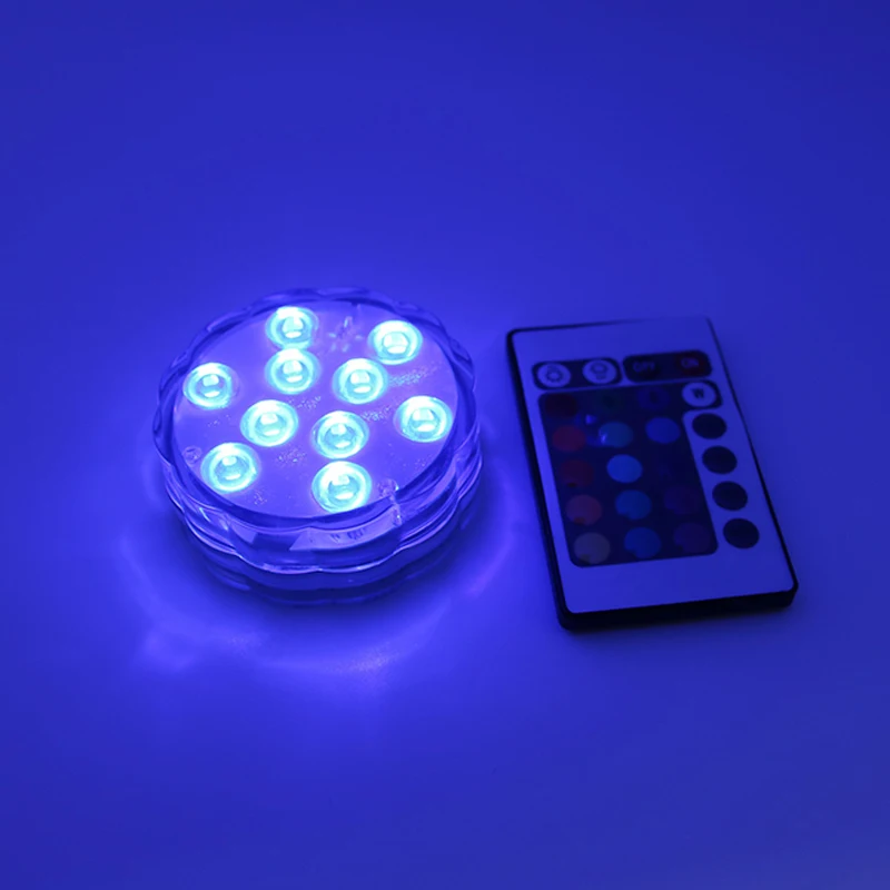 10 LEDs Remote Controlled LED Submersible Lights LED Floral Vase Light