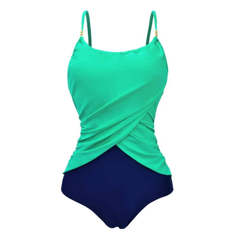 Сексуальный сетчатый слитный купальник, женский купальник размера плюс, купальный костюм,, пуш-ап, монокини, женский пляжный костюм, летний купальник - Цвет: N9002-Green