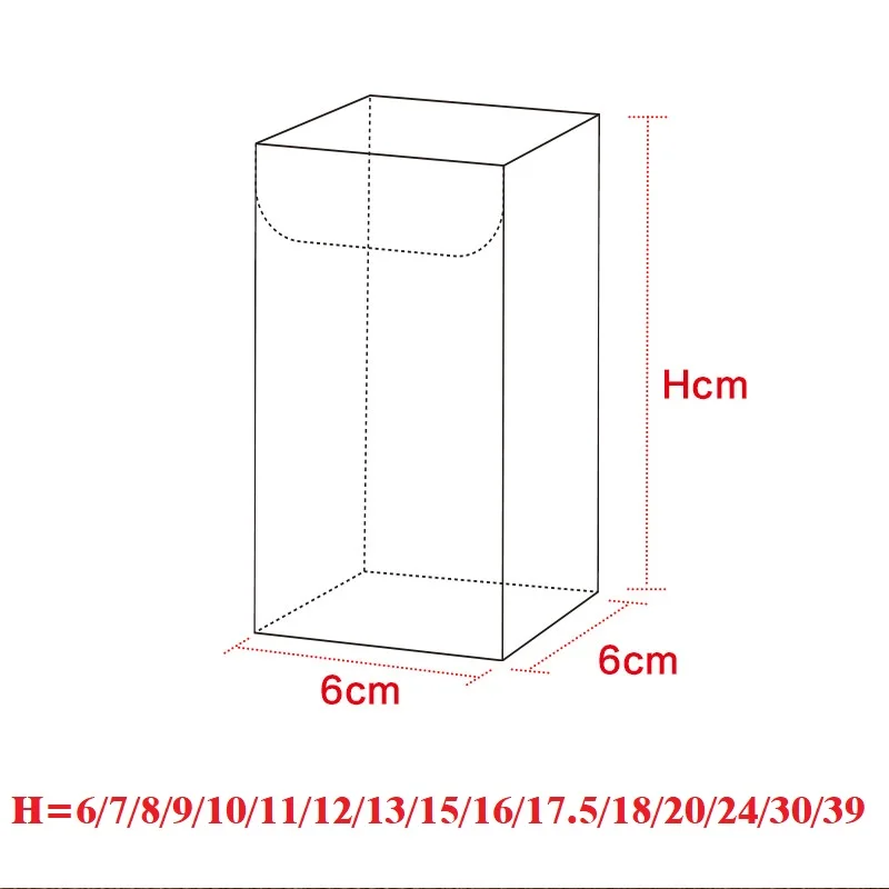 66H cm Transparent Waterproof Clear PVC Display Boxes Gifts Crafts Packing Plastic Box For Flower FoodToysSnackWineFruit Party 
