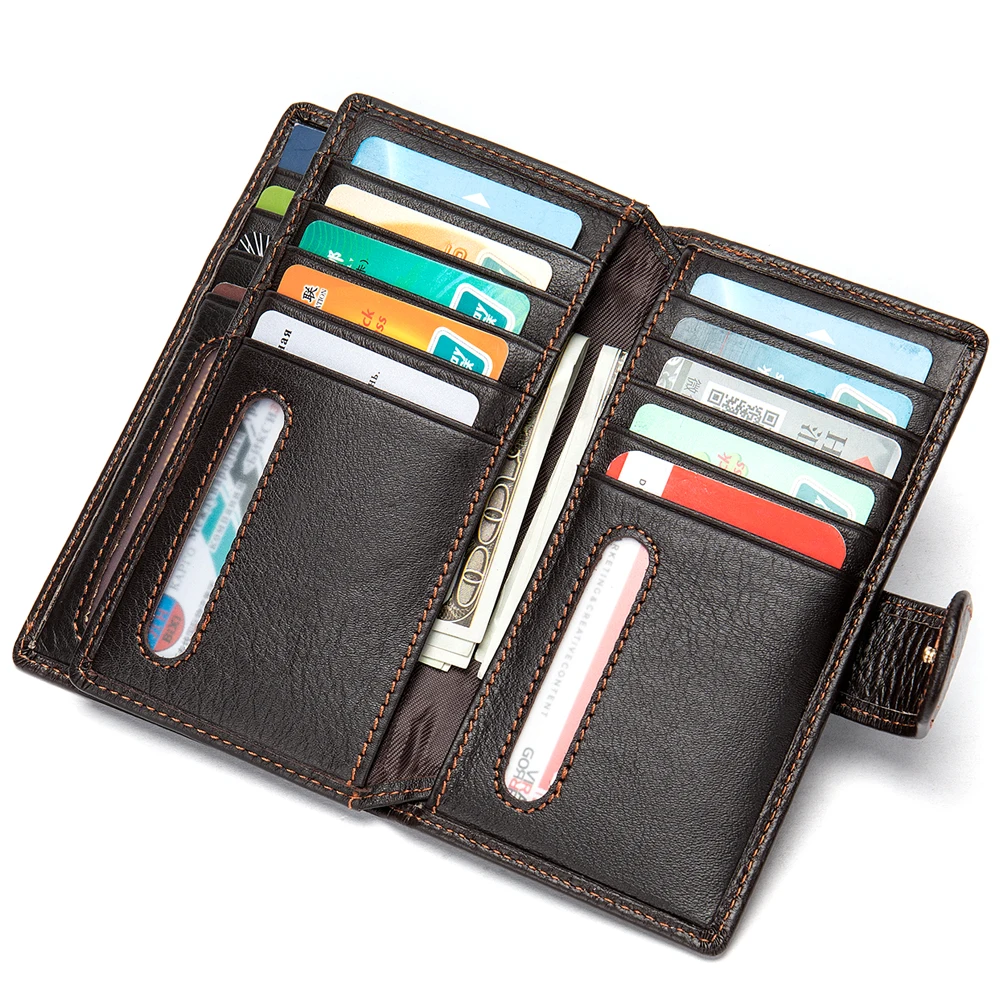 

Men Wallets Retro multi-card ID card top layer leather card bag purse Genuine leather Purses Cowhide Male Wallets