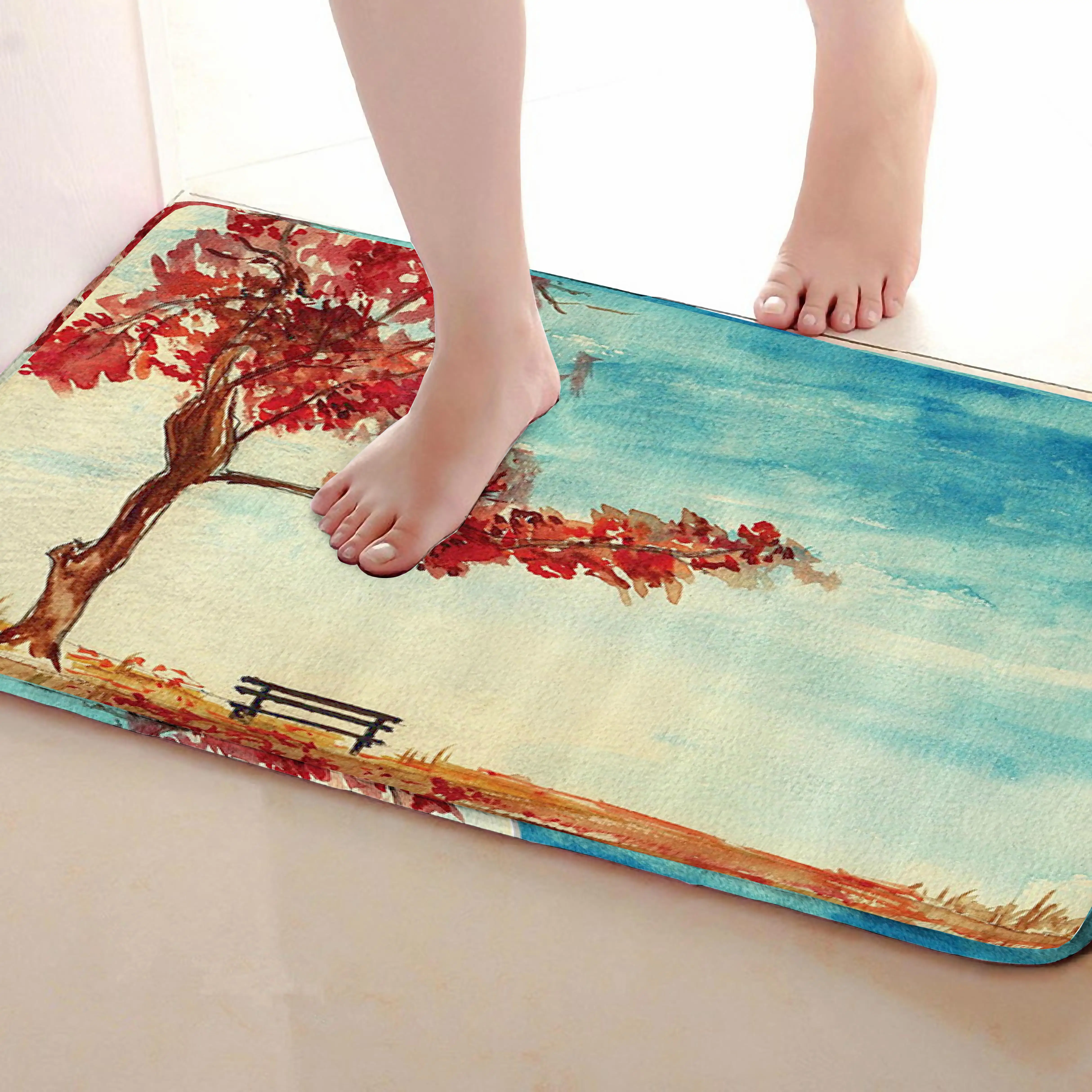 Дерево Стиль Ванная комната Коврики, забавные Нескользящие Для ванной Коврики, Занавески для душа Интимные аксессуары, Коврики Чинг вашей душе Шторы