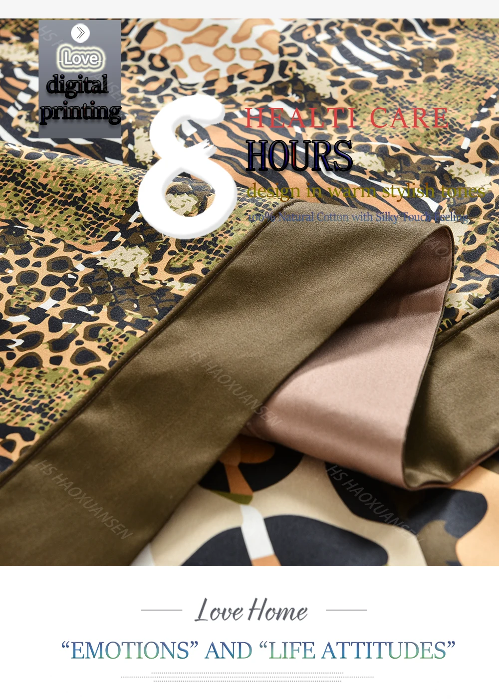 Sale High Quality 100% Cotton 4pcs Bedding Sets Leopard Printed Bed Linen Set Queen King Size Adult Duvet Cover Bed Sheet Set 100S 5