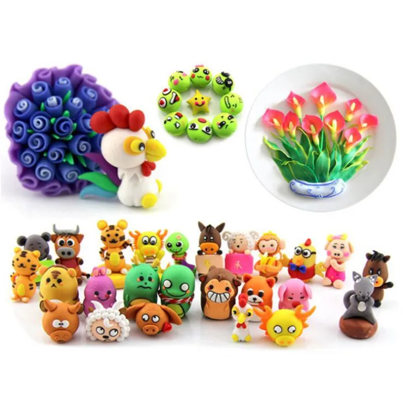 24pcs DIY Fimo Polymer Clay Baking Hand Casting Kit Puzzle Modeling ...