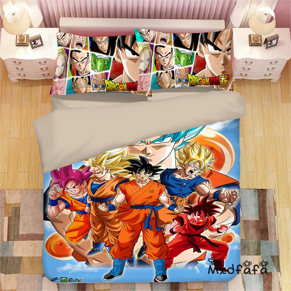 

Mxdfafa Japanese Anime Dragonball Duvet Cover Set Bedding Set Cotton Comforter Bed Set Include 1 Duvet Cover and 2 Pillowcases