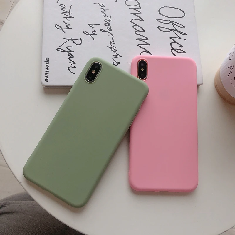 For Apple iPhone 6 6G 6s 7 8 Plus 7Plus Phone Case matte candy soft TPU cover shell 13 12 Mini 11 Pro XS Max X XR | Мобильные