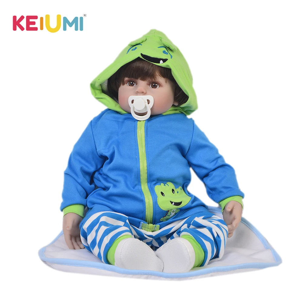 

Realistic 24 Inch Soft Silicone Reborn Baby Doll Fashion Baby Doll With Eyes Open Adora Boy Toy For Kid Birthday Gift Collection
