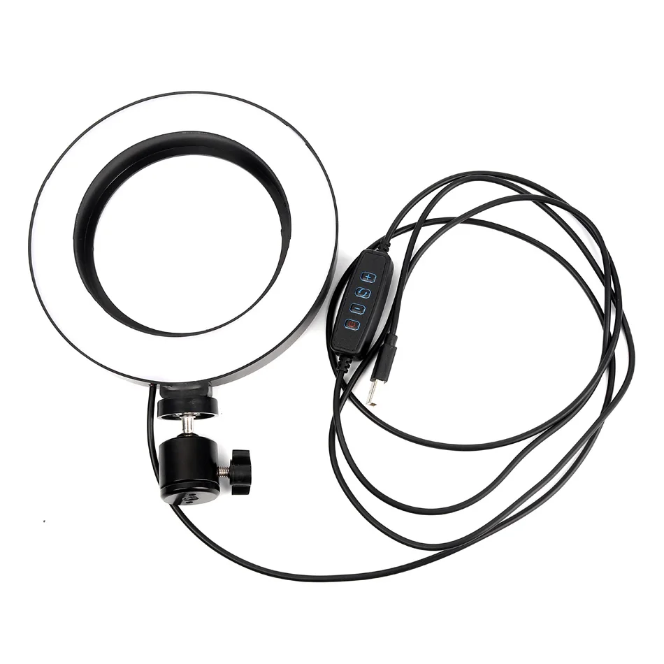 Фон для фотосъемки с регулируемой яркостью 16/26 см светодиодный селфи кольцо светильник Youtube мобильного телефона в реальном времени для студийной съемки, кольцевая лампа с держателем для телефона USB Plug штатив-Трипод