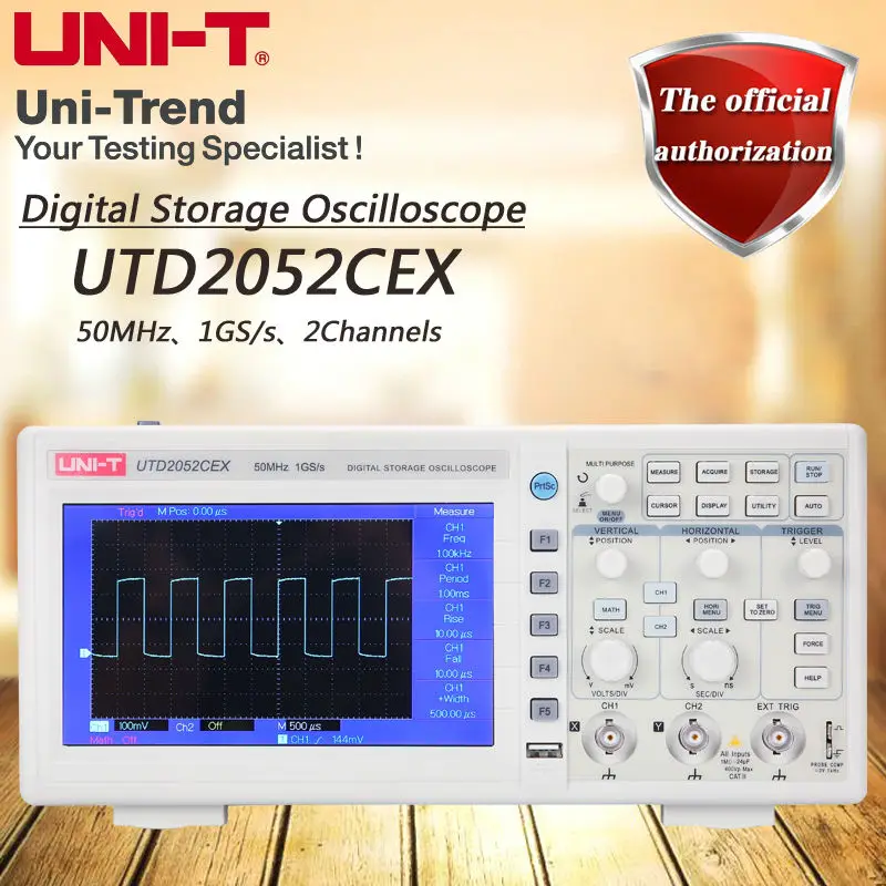 

UNI-T UTD2052CEX 50MHz digital storage oscilloscope / 2 channel / 1GS / s sampling rate