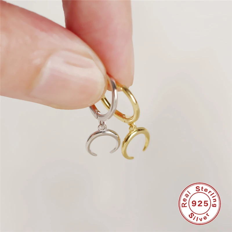 CANNER Gold Color Small Hoop Earrings for Women Girls 925 Silver Mini Circle Earrings Jewelry Zircon Star Earings H50