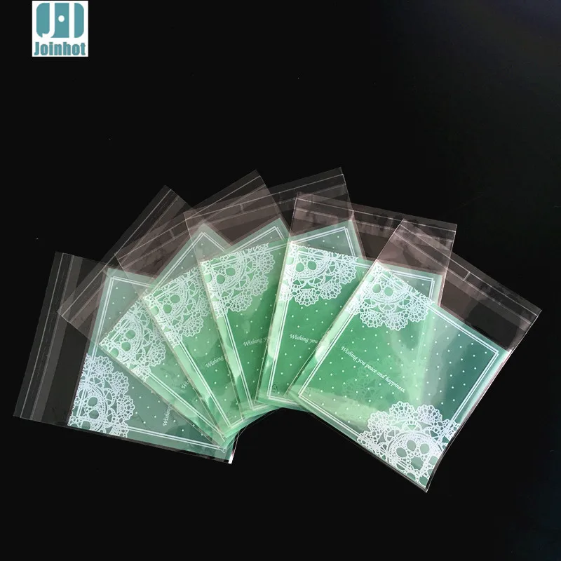 

Real Free Shipping 100pcs/lot green lace plastic biscuit packaging bags cookies packing cake tools