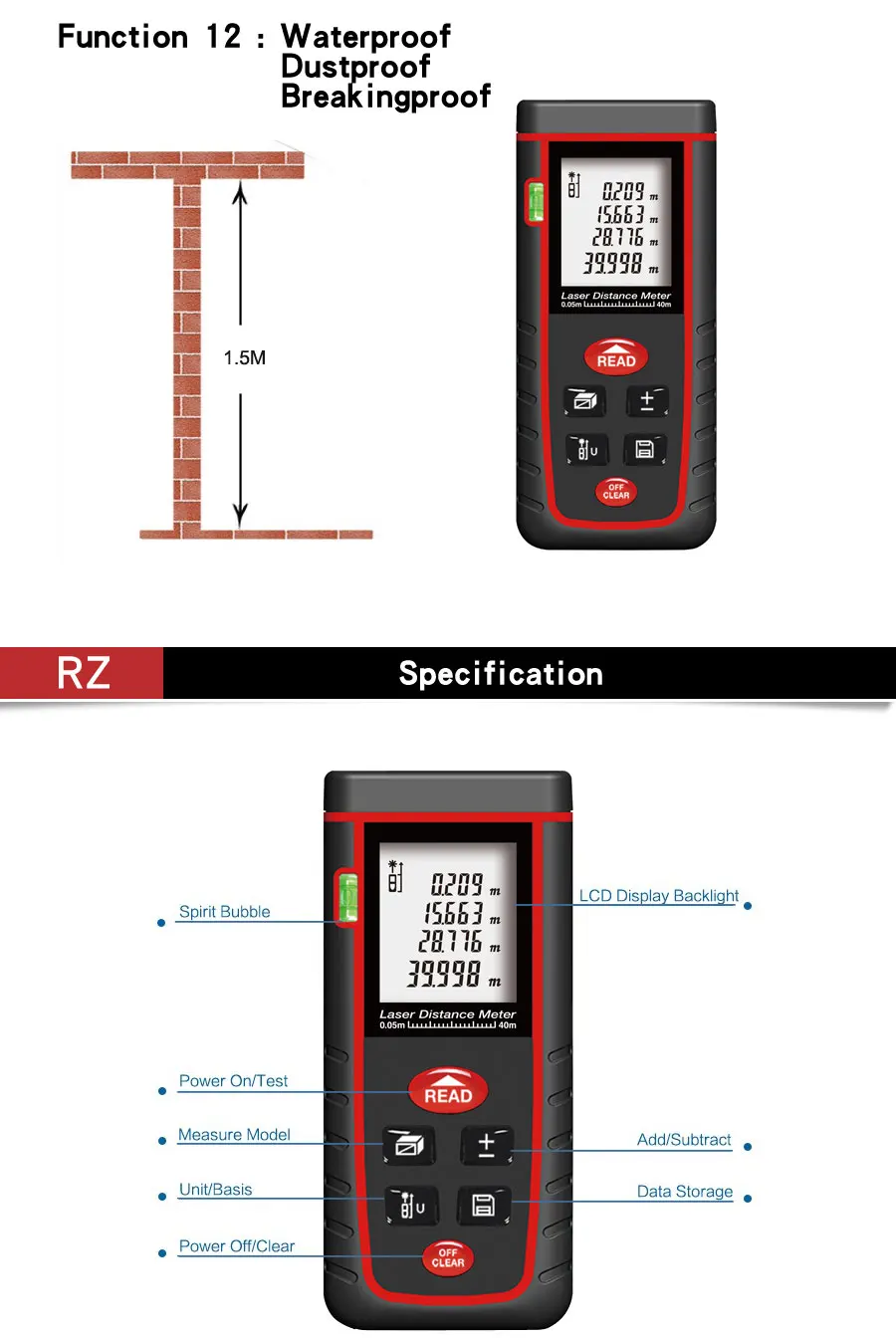 Laser distance meter RZ-S40 60 80 100 (9)