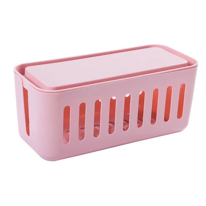Полипропиленовый Настольный кабельный ящик для шнура питания, держатель для розетки, органайзер для электрического провода, отделочная коробка для хранения шнура, патч-панель - Цвет: Pink
